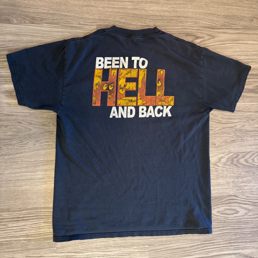 Vintage Y2K Hanes Heavyweight Been To Hell And Back Cayman Islands Tee Black L